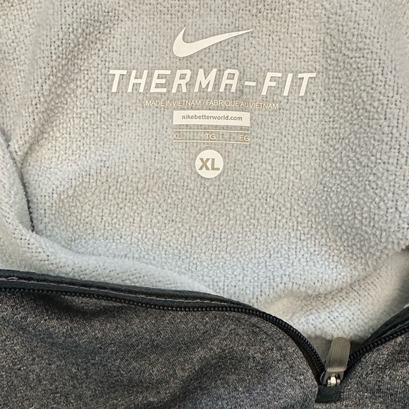 Nike Gray Black Trim 1/4 Zip Therma Fit Pullover XL - Picture 5 of 6
